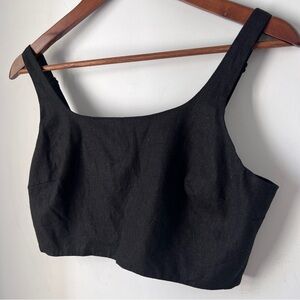 House of Harlow 1960 Black Fitted Sleeveless Crop Tank